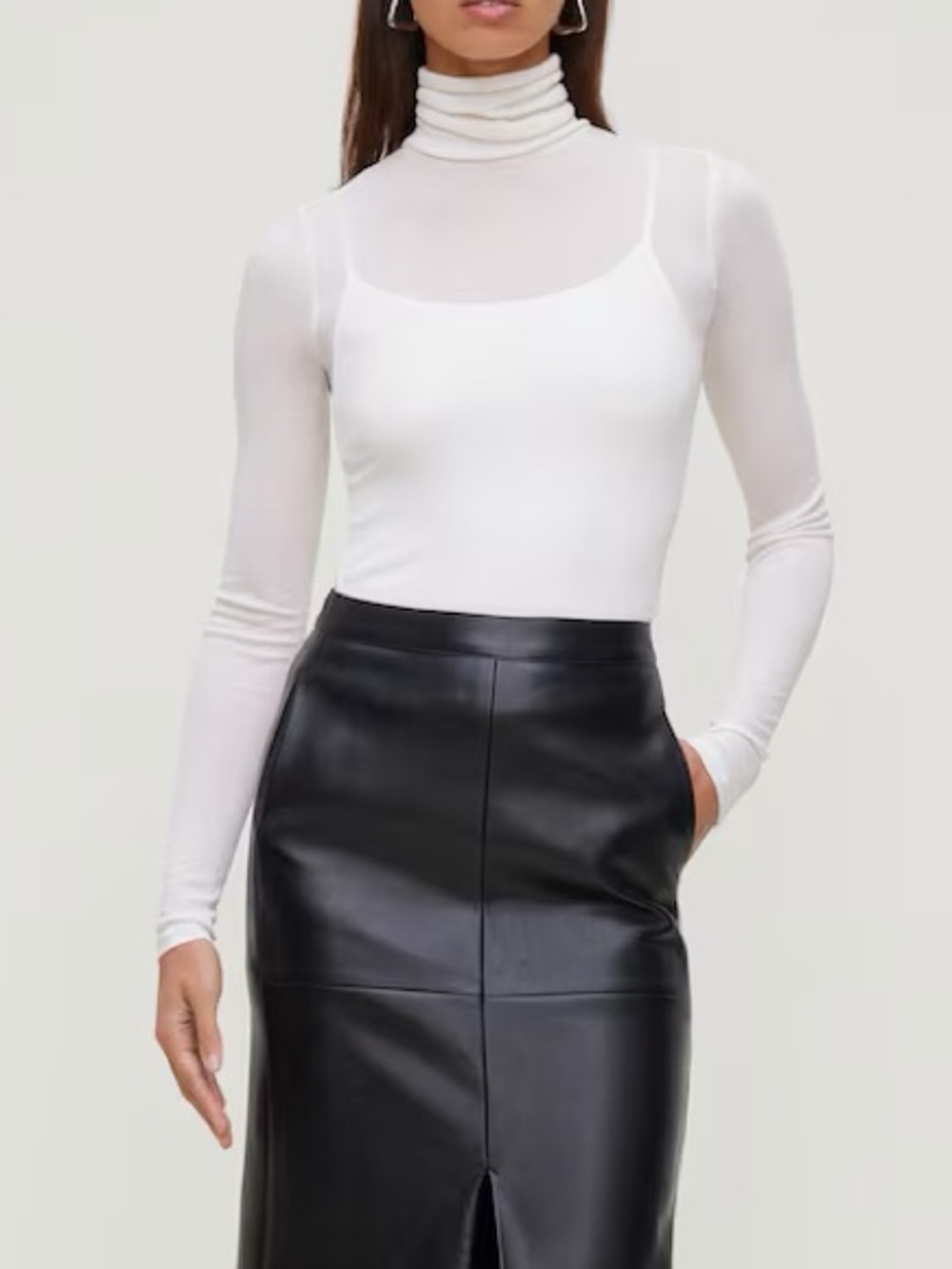 Sheer layered turtleneck